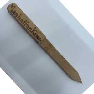 Hand Carved Wooden Letter Opener Garden Marker "ManhattanKams" Flowers